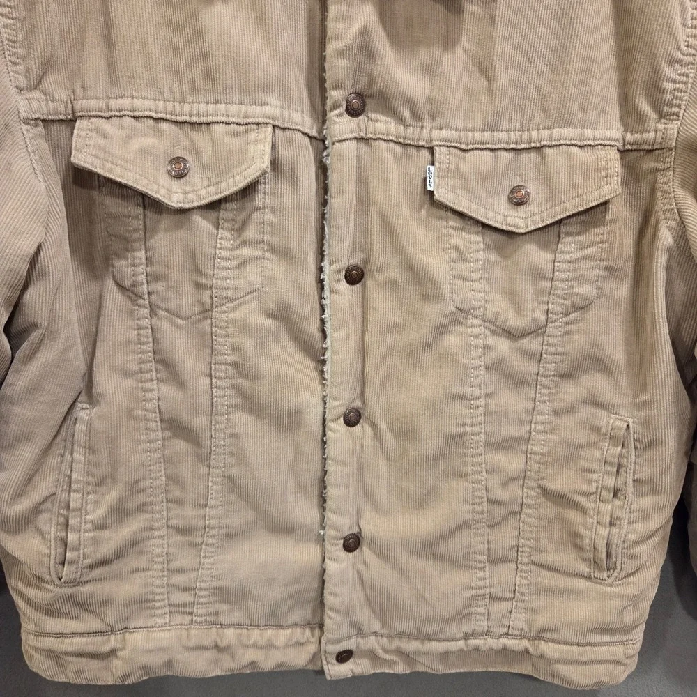 Levi's Corduroy Sherpa Trucker Jacket Men's Medium Western Workwear Cowboy
